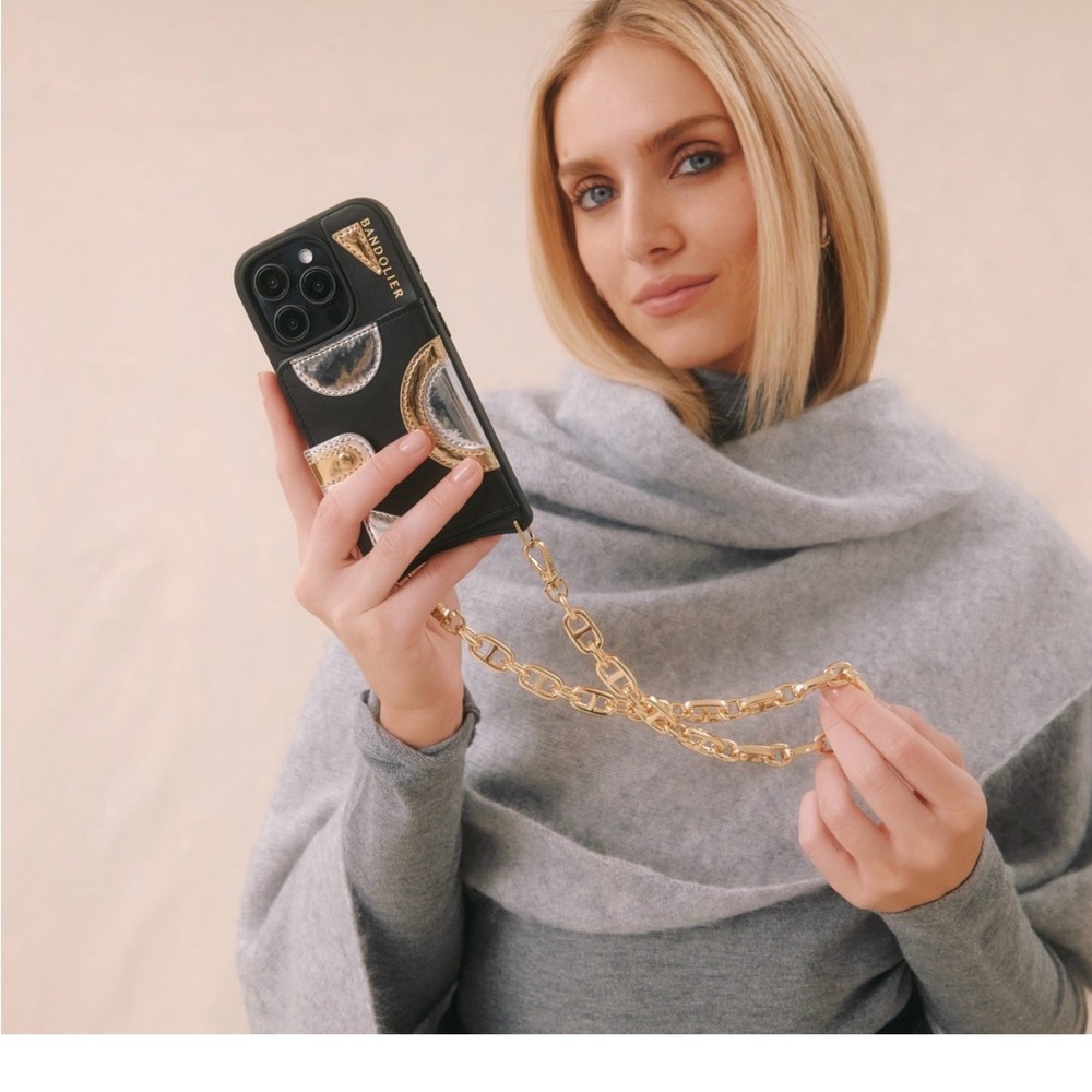 Bandolier Black Case with Gold Chain Accent